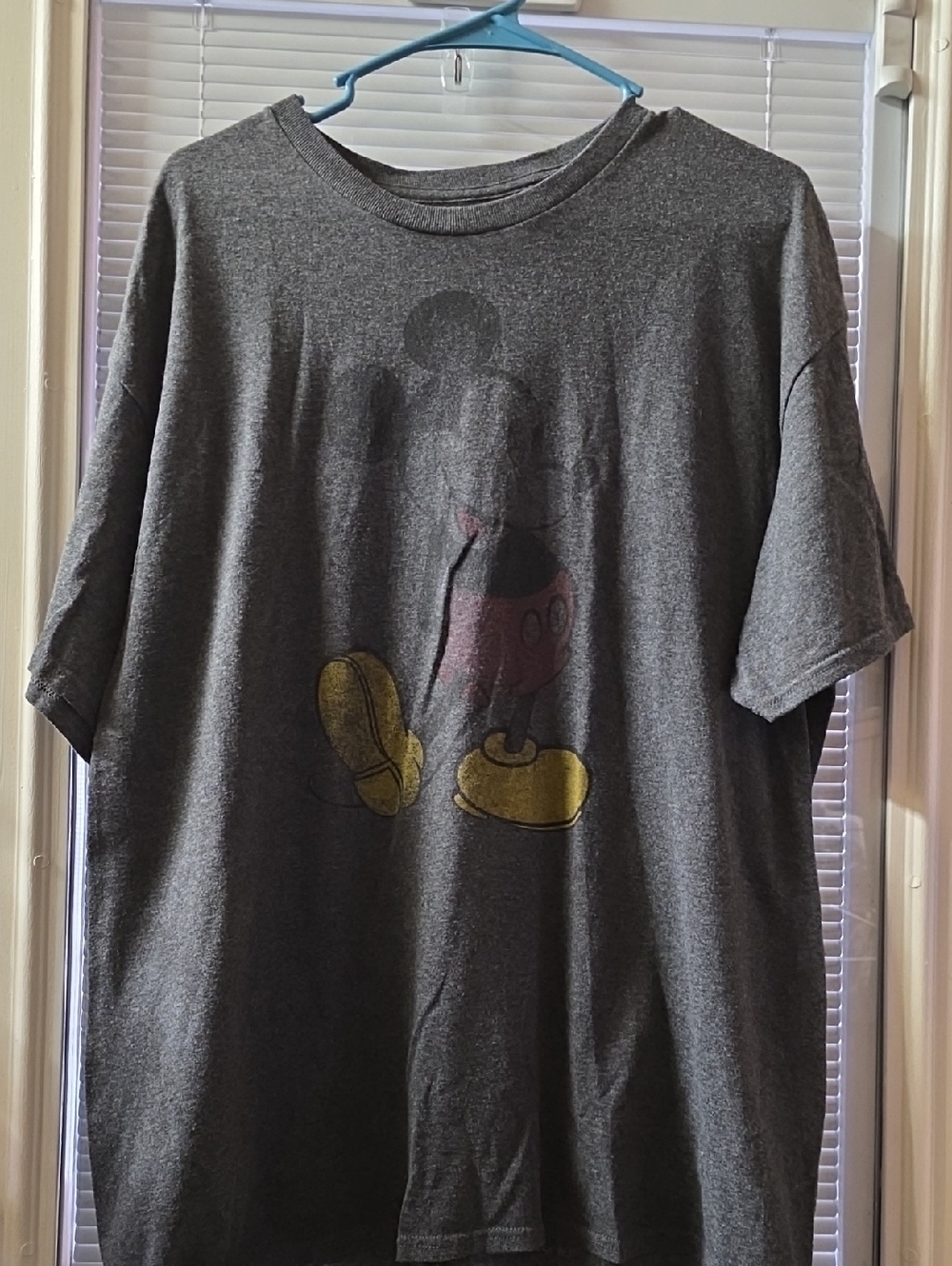 Disney Dark Gray Mickey Graphic Tee with Yellow Accents
